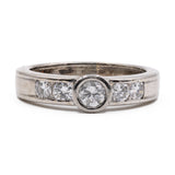 Vintage Riviera ring in 18k white gold with diamonds (0,70ctw), 70s