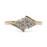 Bague diamant vintage en or jaune 9 carats (0,16 ct)