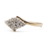 Bague diamant vintage en or jaune 9 carats (0,16 ct)