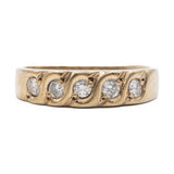 Vintage Riviera Ring in 9k Yellow Gold with Diamonds (0,25ctw)