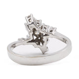 Vintage 14K white gold ring with brilliant cut diamonds (0.46ctw approx.), 70s