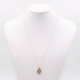 Collana vintage in oro giallo 9K con opale triplet e diamante