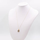 Collana vintage in oro giallo 9K con opale triplet e diamante