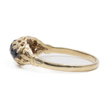 Anello vintage in oro giallo 9k con zaffiri