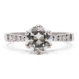 Anel solitário em ouro branco 18k com diamante lapidação brilhante de 1,35 quilates