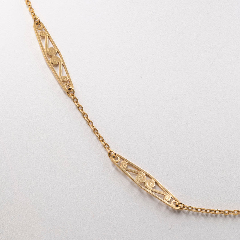 Collana vintage in oro giallo 18k a losanghe, anni '70