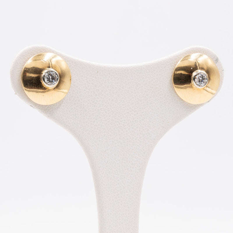 Orecchini vintage in oro giallo 18k e diamanti (0,35ctw), anni '70
