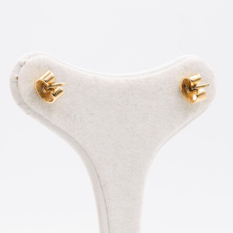 Orecchini vintage in oro giallo 18k e diamanti (0,35ctw), anni '70