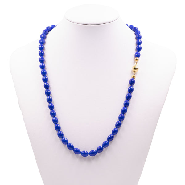 Collana vintage con lapizlazzuli e susta in oro giallo 9k