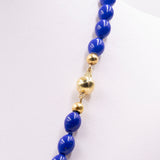 Collana vintage con lapizlazzuli e susta in oro giallo 9k