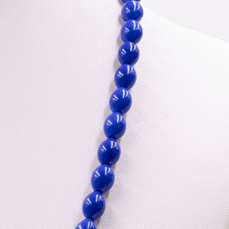 Collana vintage con lapizlazzuli e susta in oro giallo 9k
