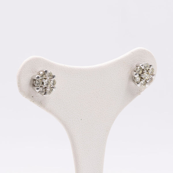 Orecchini vintage in oro bianco 14k con diamanti (1ctw)