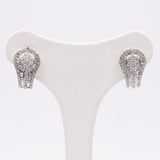 Orecchini vintage in oro bianco 14k con diamanti (0,90ctw), anni '80