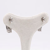 Orecchini vintage in oro bianco 14k con diamanti (0,90ctw), anni '80