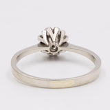 Anello vintage solitario in oro bianco 18k con diamante (0,22ct), anni '60