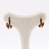 Orecchini vintage in oro giallo 14k con rubini e diamanti