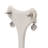 Orecchini vintage in oro bianco 18k con diamanti (1ctw) anni '70