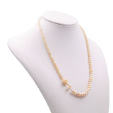 Collana vintage in oro giallo 18k con perle con rosa