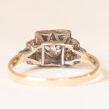 Art-Deco-Diamantring aus 14-karätigem Gelbgold und Silber (ca. 0.24 ctw), 20er/30er Jahre