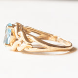 Vintage-Ring aus 9-karätigem Gelbgold mit behandeltem Blautopas (ca. 1.40 ct), Jahr 1999