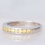 Riviera vintage in oro bianco 9K con zaffiri gialli sintetici (0.54ctw)
