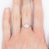 Trilogy vintage in platino con diamanti di taglio brillante (centrale di 1.02ct), anni ‘80