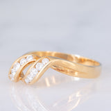 Anello vintage in oro giallo 18K con diamanti (0.20ctw ca.), anni ‘70