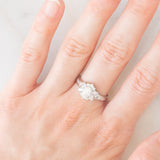 Anello a fiore vintage in platino con diamanti (1.26ctw), anni ‘80