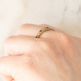 Veretta vintage in oro giallo 9K con zaffiri (0.20ctw ca.) e diamanti (0.04ctw ca.), anno 1977