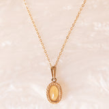 Vintage-Halskette mit Kette aus 9-karätigem Gelbgold und Anhänger aus 9-karätigem Gelbgold mit Citrin-Quarz (ca. 1.60 ct), Jahr 1972
