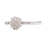 Anello vintage in oro bianco 9k con diamanti