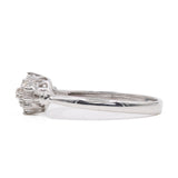 Anello vintage in oro bianco 9k con diamanti