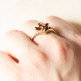 Vintage 9K yellow gold ring with garnets (approx. 0.60ctw), 50s