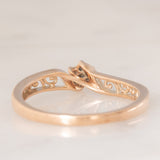 Anello vintage in oro rosa 9K con diamanti (0.03ctw ca.), anni ‘90