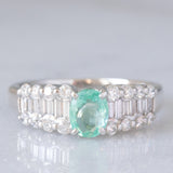 Anello vintage in platino con tormalina paraiba (0.76ct) e diamanti (0.71ctw), anni ‘90/anni ‘2000