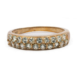 Vintage 9k yellow gold ring with mint-colored garnets (0,27ctw)