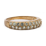 Vintage 9k yellow gold ring with mint-colored garnets (0,27ctw)