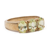 Anello vintage trilogy in oro giallo 9k con crisoberilli (1,90ctw)