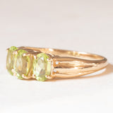 Trilogy vintage in oro giallo 9K con peridoti (1ctw ca.), anno 1997