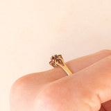 Vintage 9K Yellow Gold Flower Ring with Garnets (0.30ctw approx.)