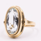 Anello da cocktail vintage in oro giallo 14K e acquamarina (5.80ct ca.), anni ‘70