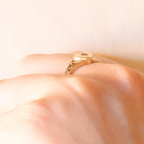 Herzförmiger Vintage-Siegelring + Zigeunerring aus 9-karätigem Gelbgold mit Zirkonia