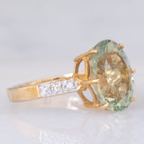 Anello da cocktail vintage in oro giallo 9K con ametista Rio Grande (4.60ct ca.) e zirconi bianchi