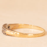 Doppia veretta in oro giallo e bianco 9K con diamanti (0.14ctw ca.), anni ‘60/‘70