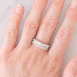 Anello a fascia vintage in platino con diamanti (1ctw), anni ‘80