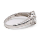 Anello vintage in platino 900 con 4 diamanti (1,05ctw)