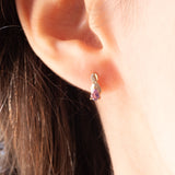 Vintage-Ohrringe aus 9-karätigem Gelb- und Weißgold mit Amethysten und Diamanten