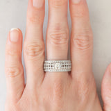 Bague vintage en or blanc 14 carats avec diamants taille brillant (environ 1.38 ct), années 80