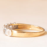 Veretta vintage in oro giallo e bianco 9K con acquamarine (0.40ctw ca.) e diamanti, anno 1992