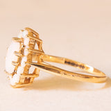 Anello a margherita vintage in oro giallo 9K con opali (0.74ctw ca.)
